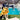 Border collie wearing yellow Pouty Paws drying robe holding dock diving bumper at indoor pool