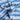 Close-up of blue and white striped Pouty Paws dog towel fabric with black printed lettering